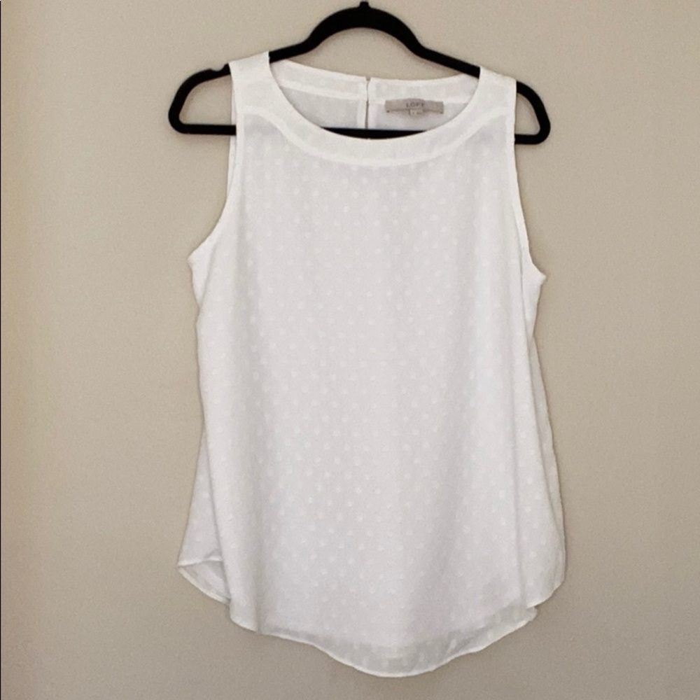 Loft white sleeveless top